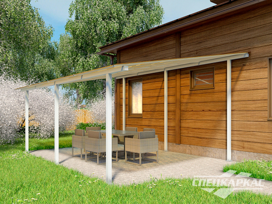 Навес на веранду частного дома №18 - фото 2